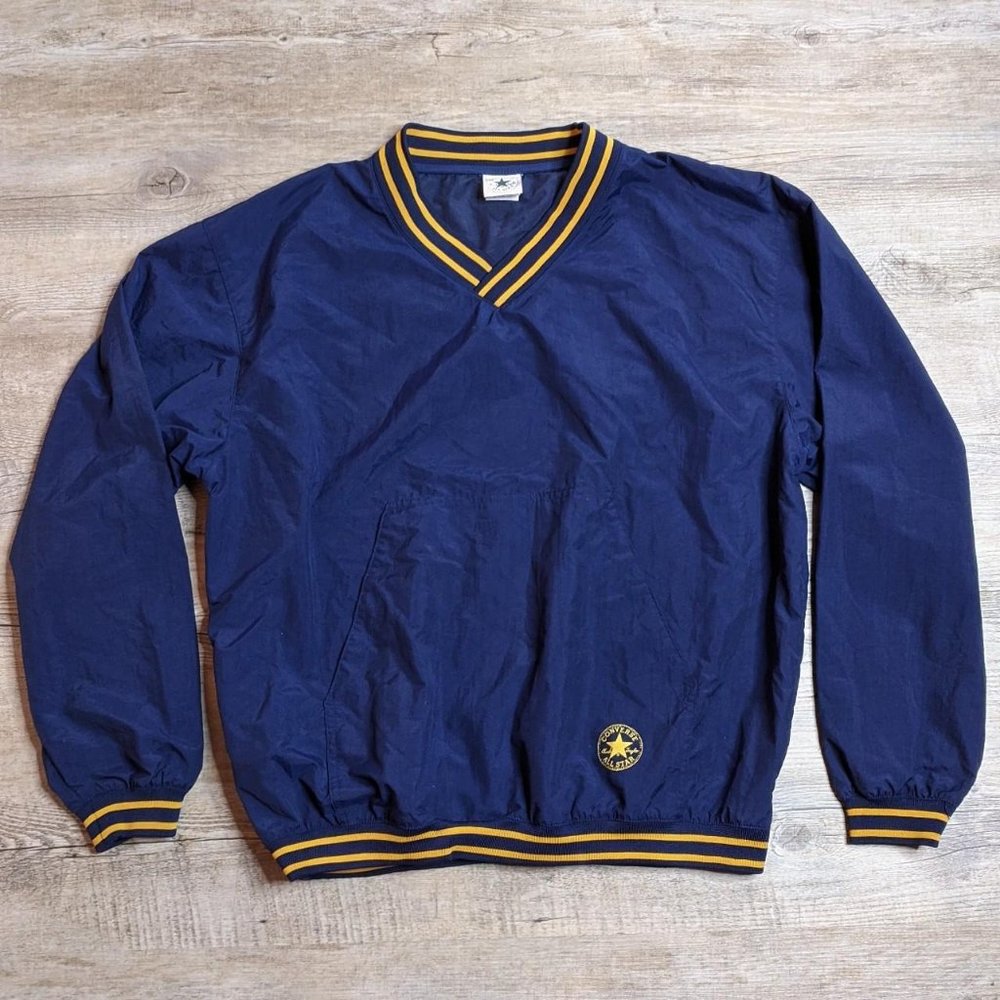 Vintage Converse pullover windbreaker jacket hoodie pocket XL